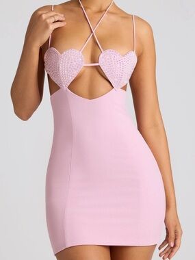 strapless open back dress GIA Sequin Corset Mini Dress main image 1